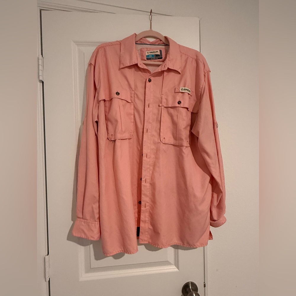 Magellan Outdoors Men's Pink Shirt Jacket